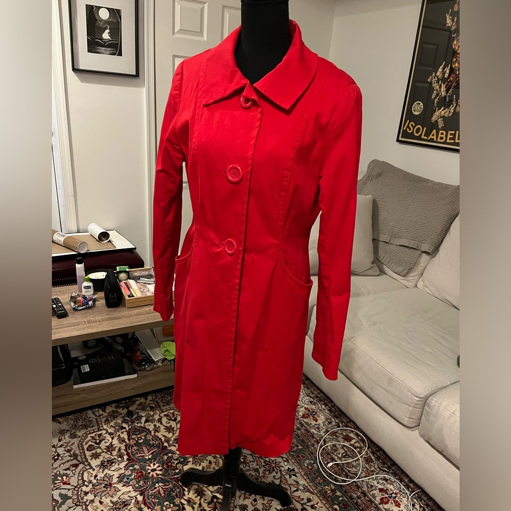 H&M Red 3/4 length Jacket Size 12